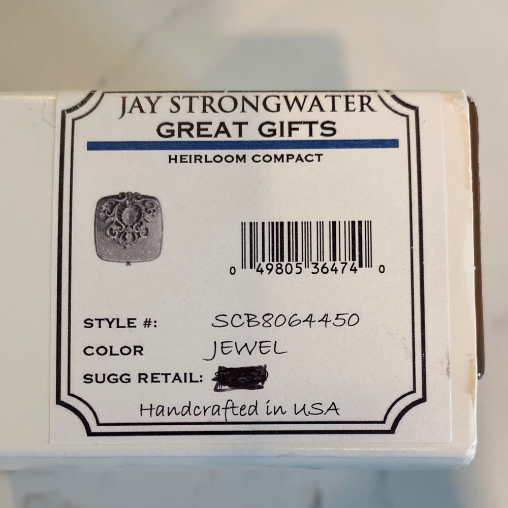 Jay Strongwater Burgundy Jeweled Trinket Compact - Picture 8 of 8
